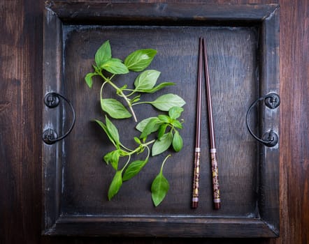 Image of Thai basil leaves