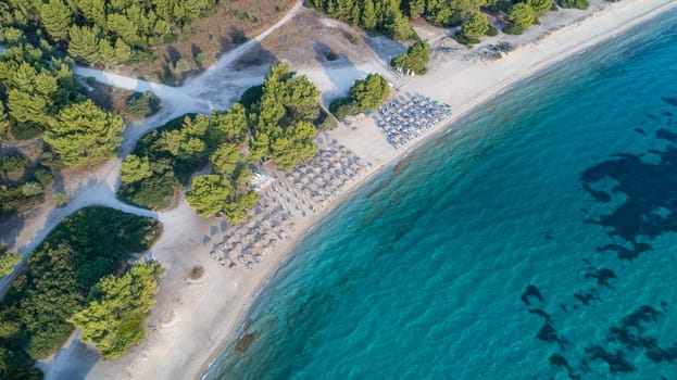 Paragga beach near Glarokavos beach in Kassandra peninsula. Halkidiki, Greece