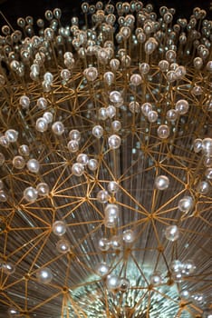 Lights of an abstract, modern lamp