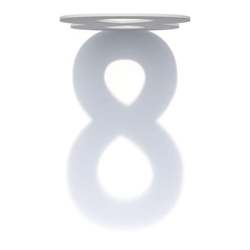 Vertical drop shadow number 8 EIGHT 3D render illustration isolated on white background