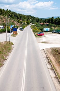 local road at a resort in Greece