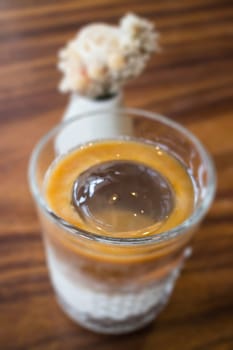 Coffee latte with iced ball, stock photo