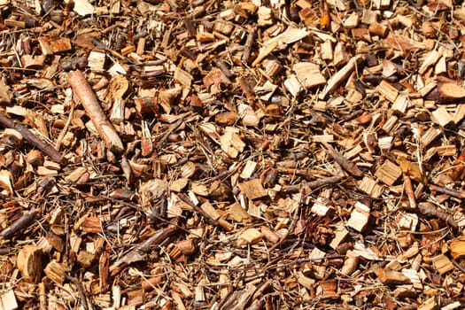 Wood shavings, wood chips, bark mulch, flooring, background image