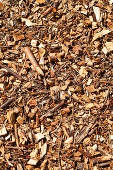 Wood shavings, wood chips, bark mulch, flooring, background image