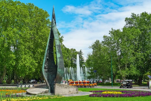 Margaret Island Fountain in Budapest, Hungary