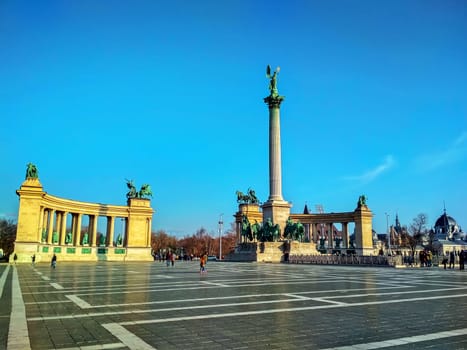 Heroes’ Square (Hősök tere) in Budapest, Hungary