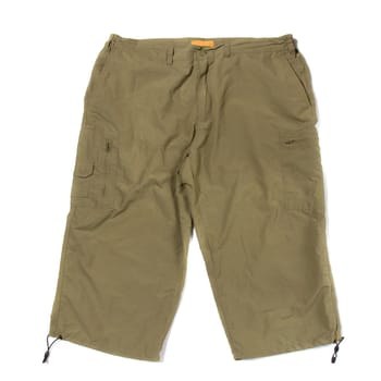 Green hiking shorts isolated on white background