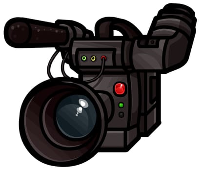 video camera digital professional illustration black