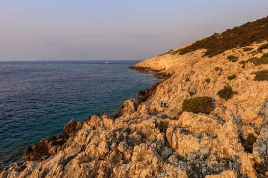 sunrise in Cape Doukato. Lefkada island, Greece