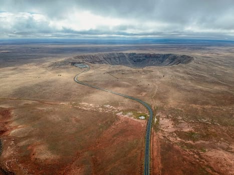 High angle aerial of Meteor Crater