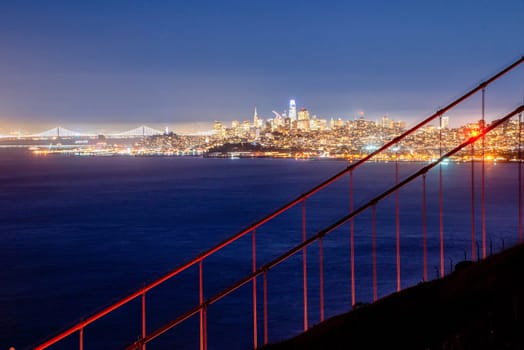San Francisco Golden Gate Bridge and City Skyline Over the Bay
