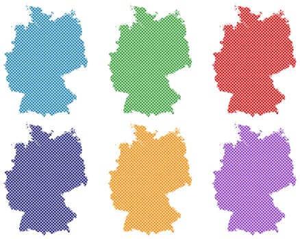 Karten von Deutschland auf einfachem Kreuzstich