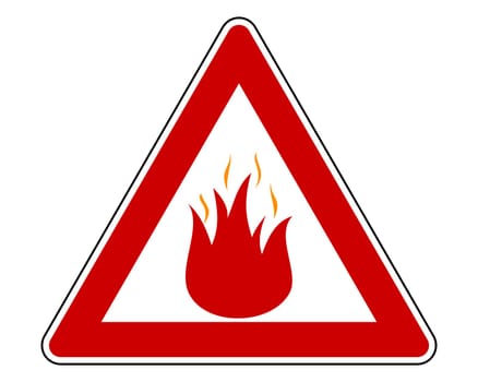 Verkehrsschild Achtung auf weiß