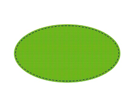 Oval patch with stitches