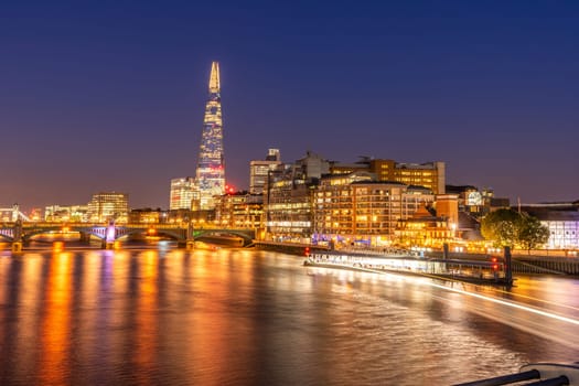 London downtown skylines and skyscrapers building sunset