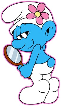 smurf character illustration vain mirror blue