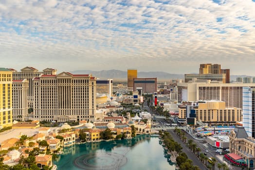 Las Vegas strip Aerial view cityscape in Nevada USA