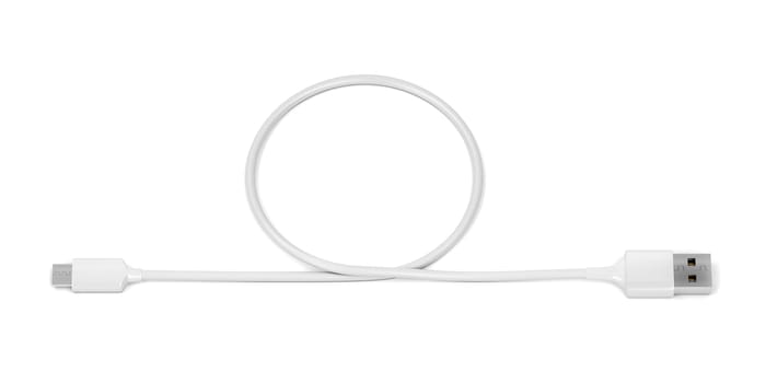 Cable usb-a to usb-c on white background