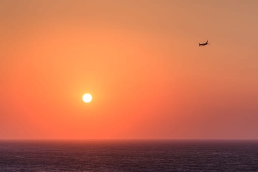 sunrise at sea in Rhodes Island, Greece