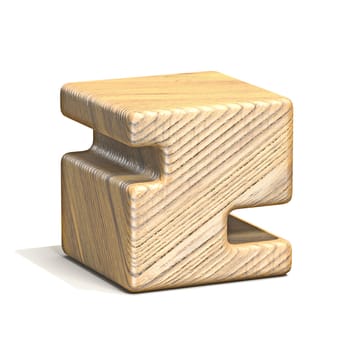 Solid wooden cube font Number 2 TWO 3D render illustration isolated on white background