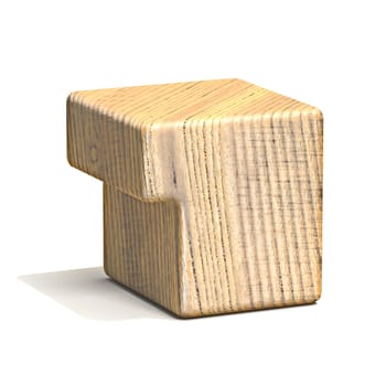 Solid wooden cube font Number 1 ONE 3D render illustration isolated on white background