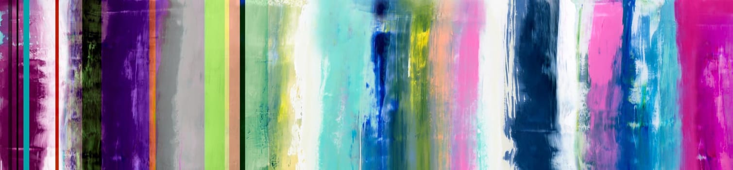 Colorful hand drawn oil paint stripes and added straight lines and shapes. Multicolor banner background in different tones and textures.