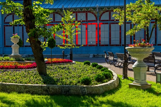 Park "Flower-garden"" - one of the most beautiful and favorite places of the resort of Pyatigorsk on Northern Caucasus in Russia, founded in 1828."