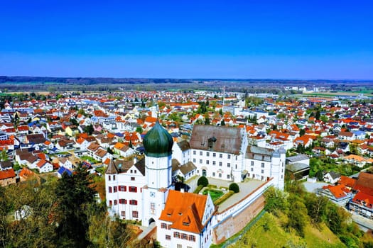 The city Illertissen with the castle