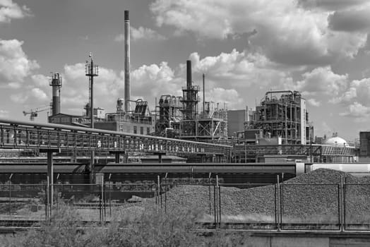 Factory building in an industrial park in Frankfurt-Hoechst, Germany