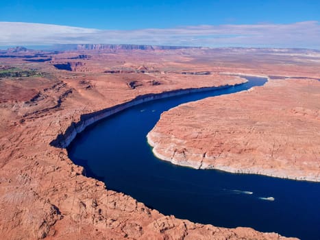 Aerial view of Lake Powell within Glen Canyon National Park, Arizona, USA