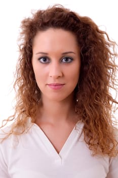 young beautiful woman close up portrait, isolated