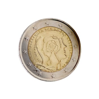Dutch 2 euro coin with King Willem-Alexander