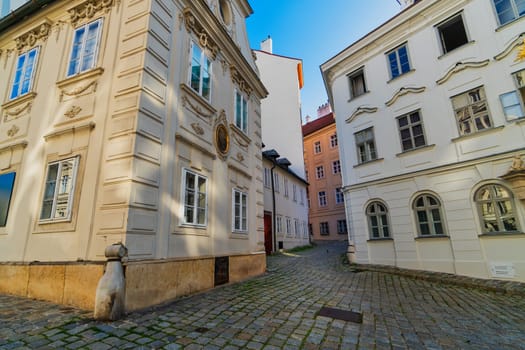 Old Vienna, historic city with houses and cobblestone street