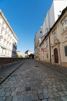 Dreimäderlhaus Vienna, Innere Stadt of Vienna with cobblestone street