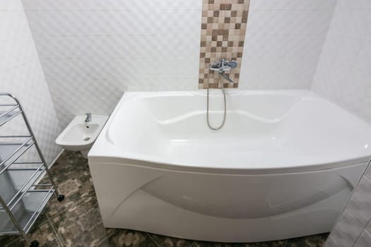 Bathroom interior with a huge bathroom