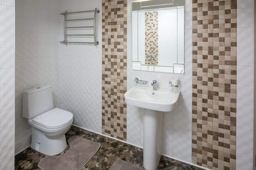 Interior of the spacious toilet room