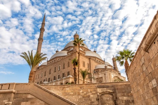 The Great Mosque of Muhammad Ali Pasha, view from the Citadel wall, Cairo, Egypt.