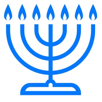 jewish judaism hanukkah candles blue illustration religious