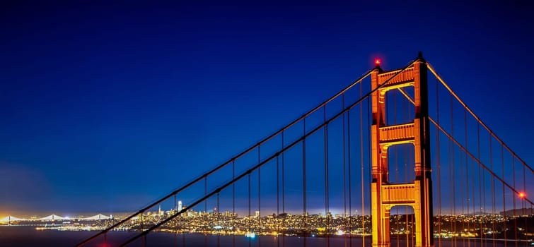San Francisco Golden Gate Bridge and City Skyline Over the Bay