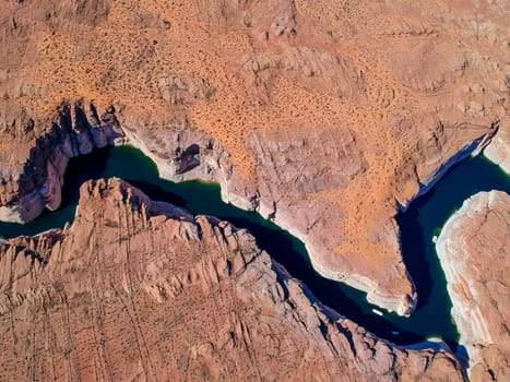 Aerial view of Lake Powell within Glen Canyon National Park, Arizona, USA