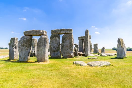 Landscape of Stonehenge England United Kingdom, UNESCO World heritage Site.
