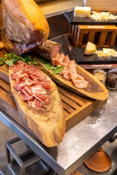 Parma Ham leg cold cut in buffet line