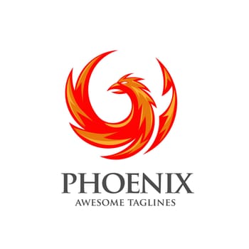 creative simple phoenix bird logo design