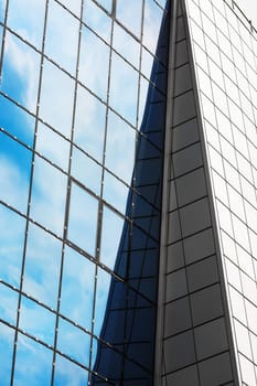 Abstract fragment of modern architecture. Industrial architectural concept.