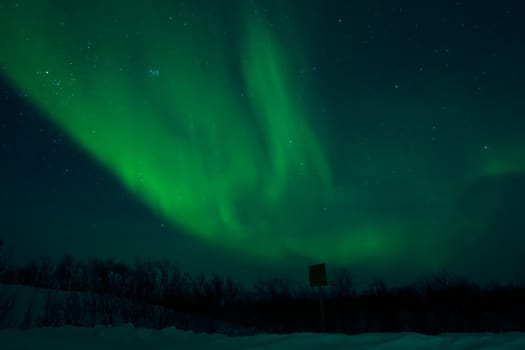 Awesome display aurora borealis northern lights in Norway and Finland