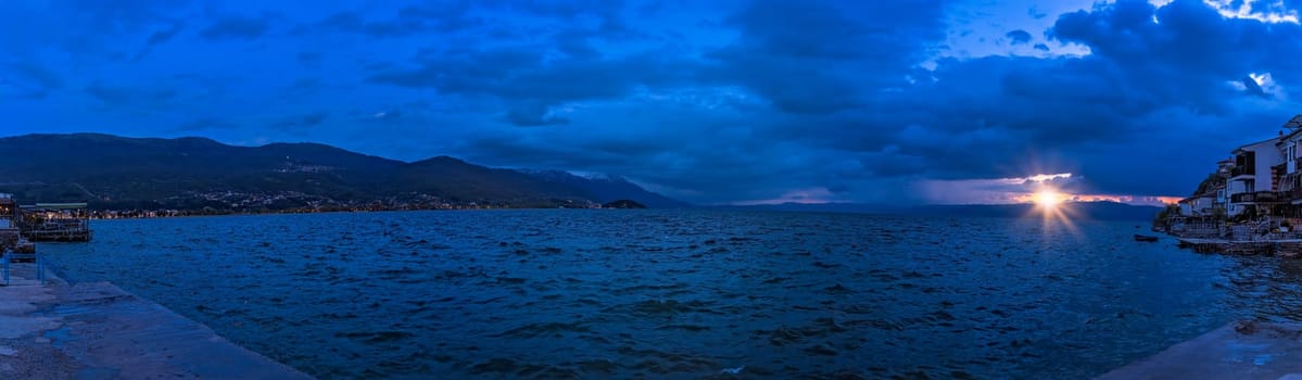 Sunset over Lake Ohrid in Northern Macedonia