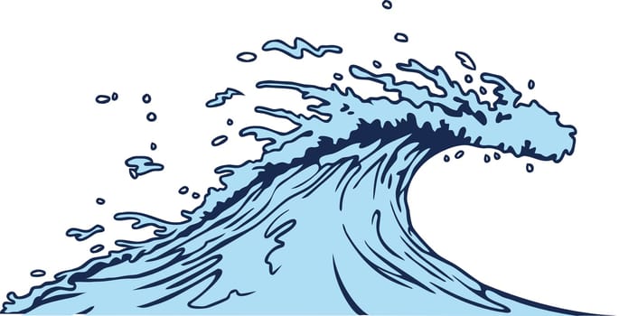 waves sea nature motion foam splash illustration surf