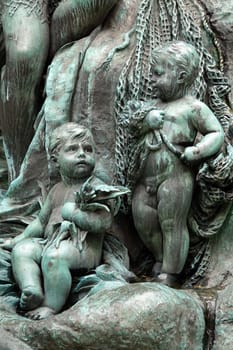 Detailed view Nymphenbrunnen in Karlsruhe