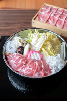 Japanese Kurobuta Pork Sukiyaki set ready to cook
