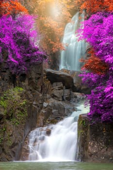 Autumn Tropical Waterfall in National Park Chathaburi  Thailand
